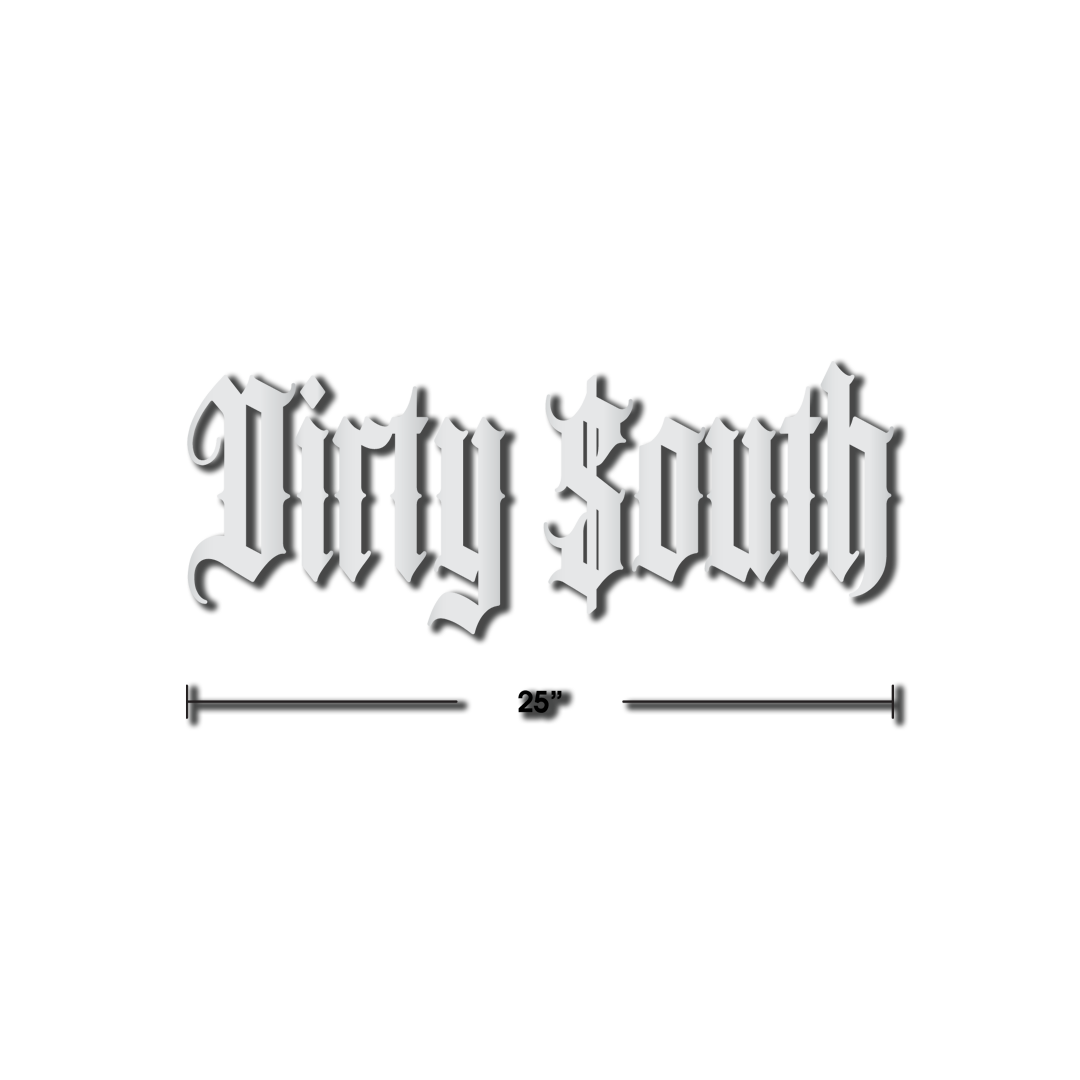 Dirty $outh Decal - White Reflective