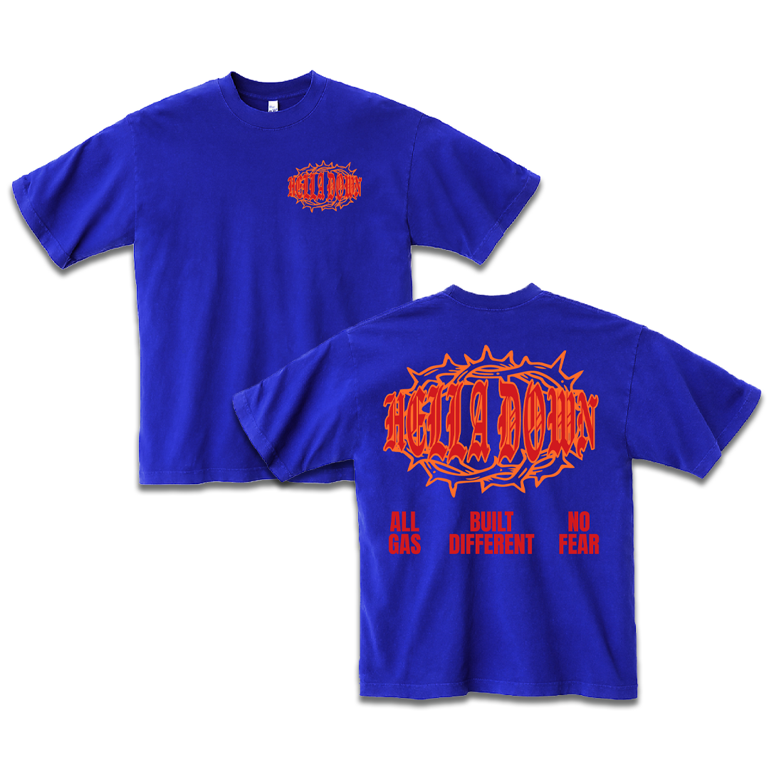 HELLA DOWN TEE (COBALT)